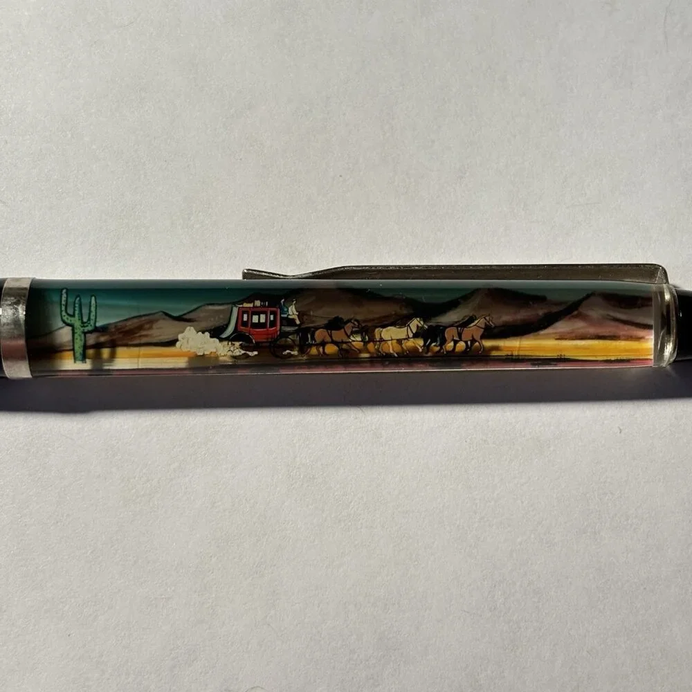 Wells Fargo & Co Bank Floaty Pen Horse Drawn Stagecoach Moves Advertising Promo